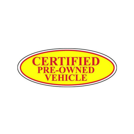 EZ LINE Certified Oval Signs - Red & Yellow Pk 196-D